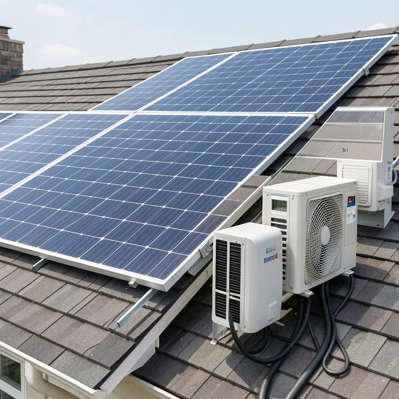 Installateur posant des modules photovoltaïques sur une toiture pavillonnaire près de Dijon